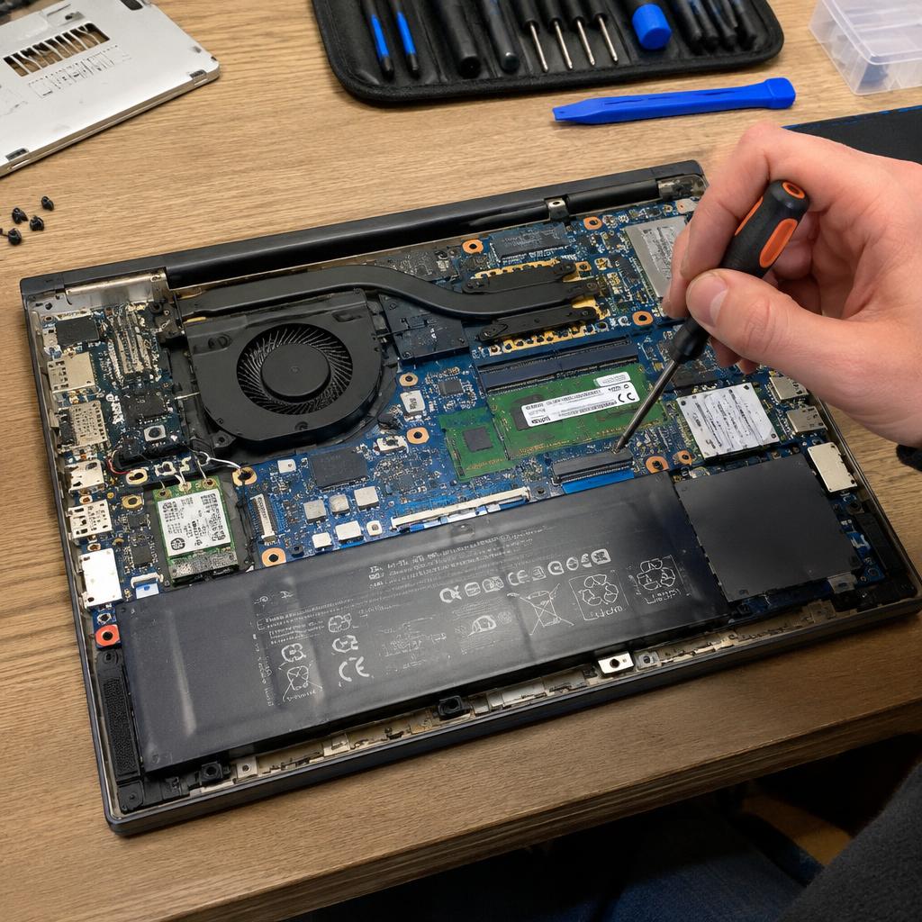 Laptop kholkar motherboard repair karte hue